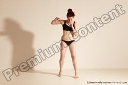 Underwear Martial art Woman White Moving poses Average long brown Dynamic poses Academic